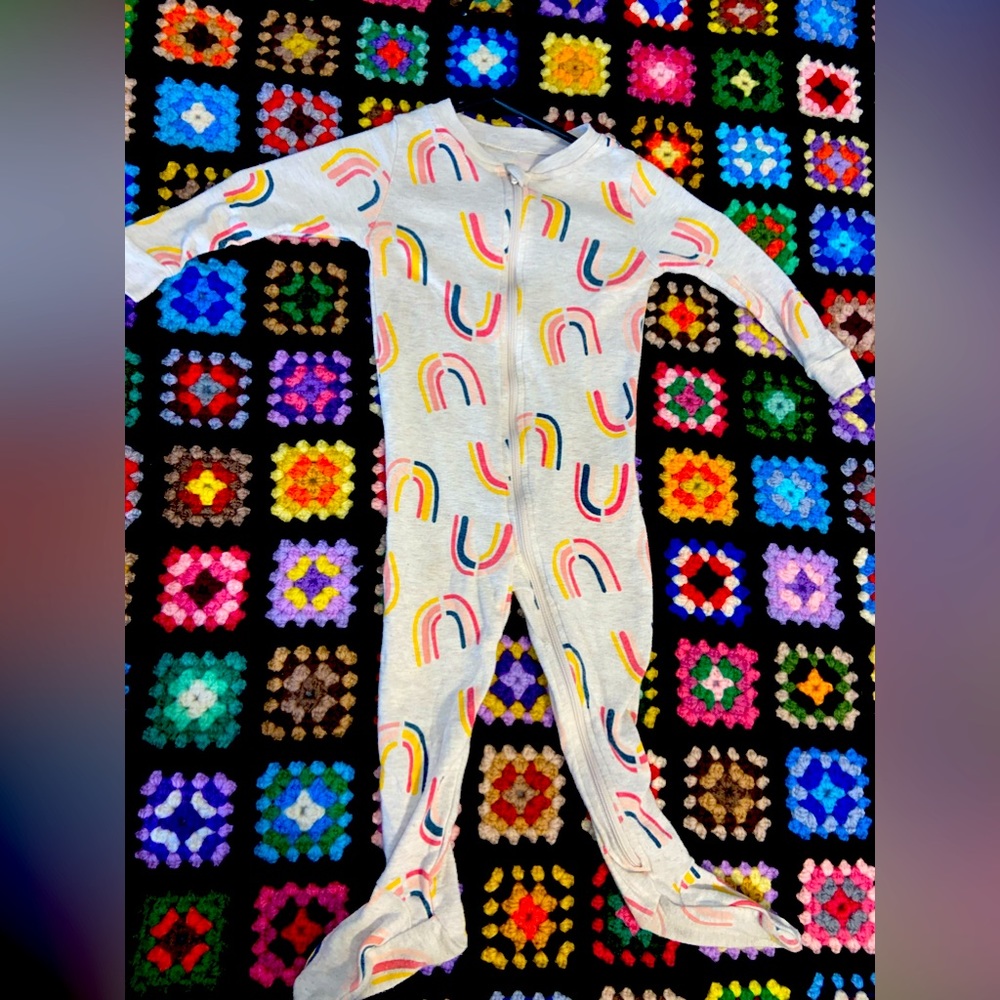 Rainbow footie pajamas